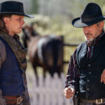 Blaine Maye and Dermot Mulroney in LONG SHADOWS courtesy of Tiiu Loigu